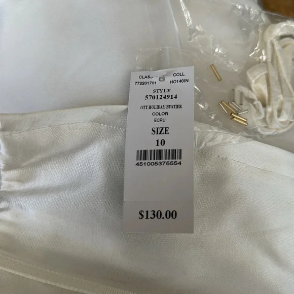 White House Black Market…Ecru Color Bustier… New With Tag and Straps - Picture 11 of 11